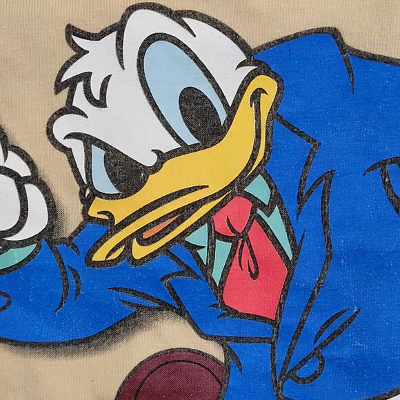 Disney Donald Duck Ringer Shirt XL 24x27 Beige Blue - Picture 10 of 15